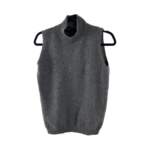 Bellina Italian-Made Wool-Cashmere Sleeveless Mockneck Sweater Women’s Size M - Picture 1 of 7